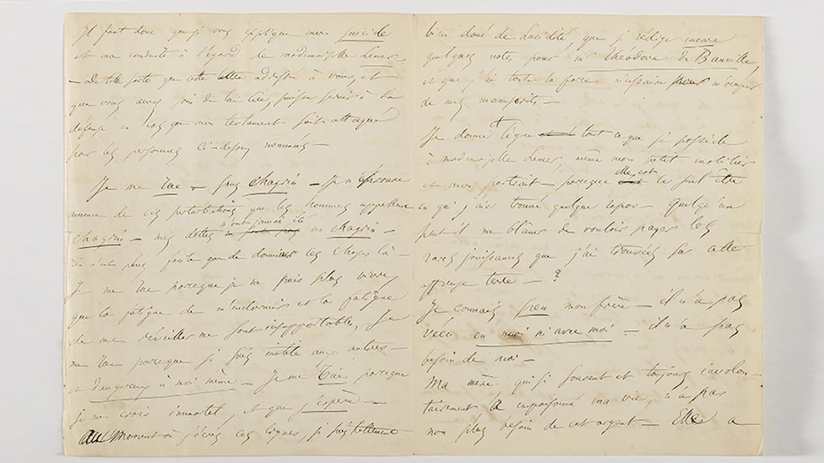 Une lettre de suicide de Baudelaire mise aux enchères